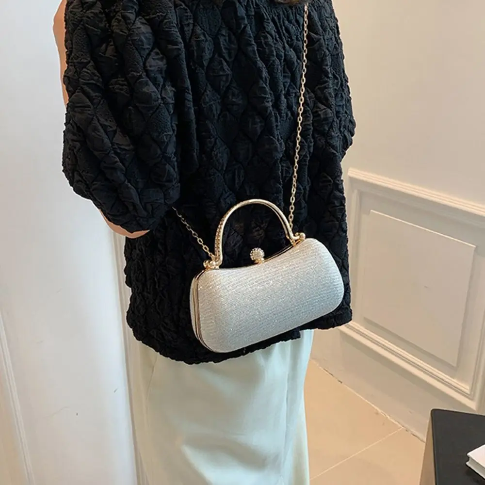 Bolso de fiesta con cadena y pedrería, forma de huevo - imagen 2