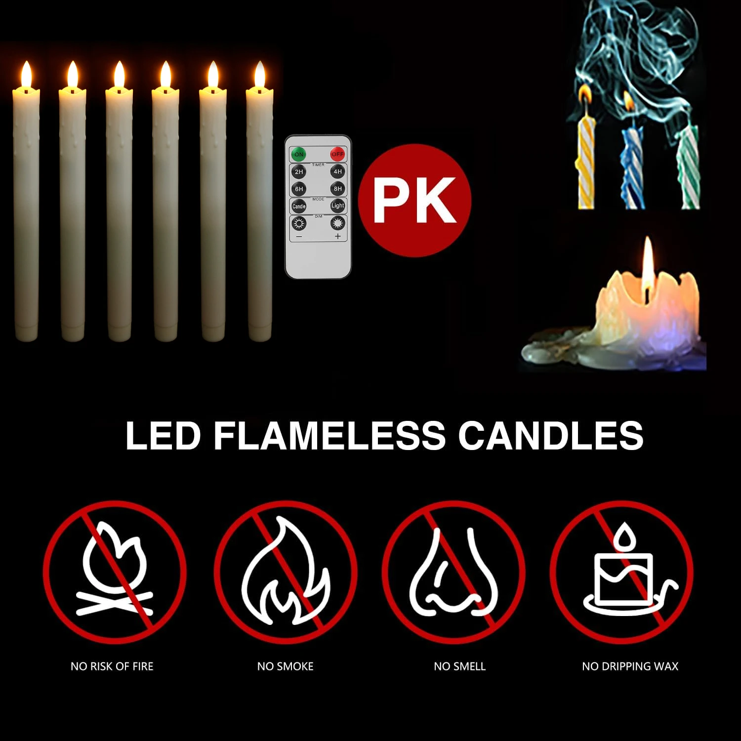 Velas LED sin llama con mando – Parpadeantes decoración Navidad bodas