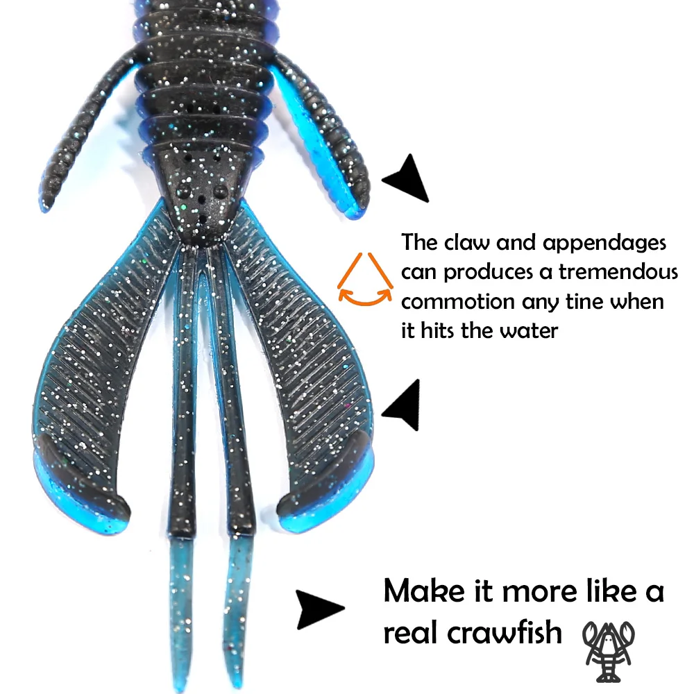 PEAK Craws 86mm – Señuelos suaves de camarón para pesca - imagen 2