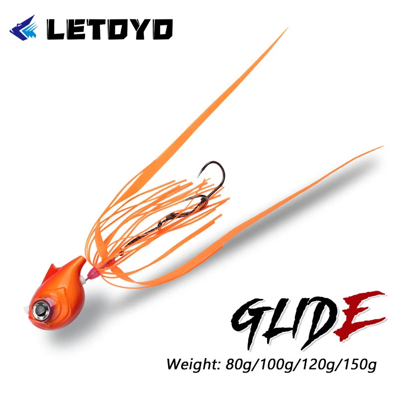 LETOYO señuelo de jigging pesado con cabeza Tairaba y faldas Tairubber