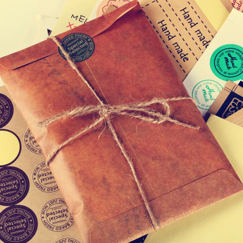 Sobres de papel kraft vintage retro para cartas y postales - imagen 3
