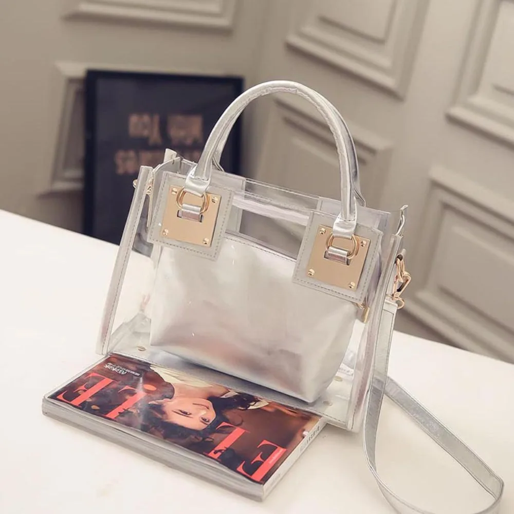 Bolso transparente PVC gran capacidad con correa ajustable para playa - imagen 4