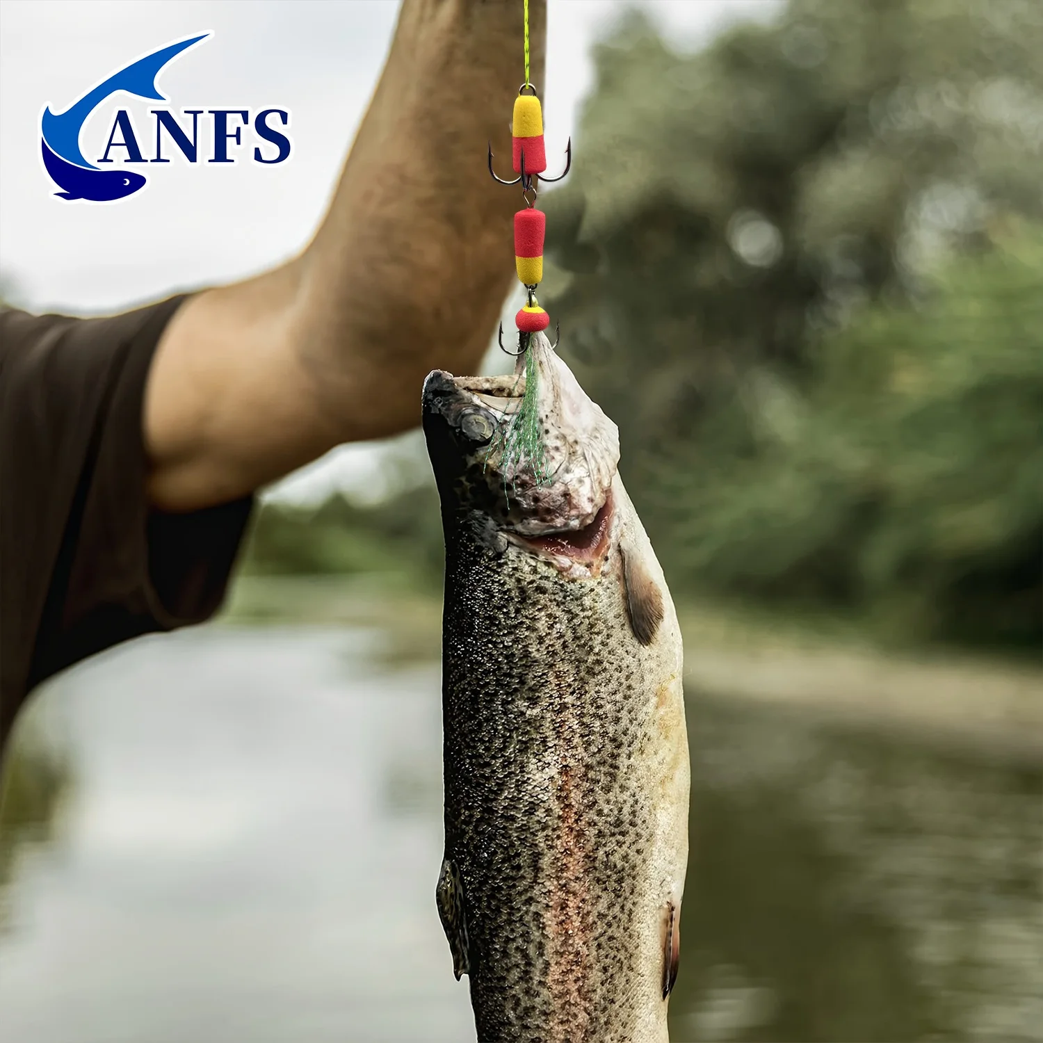 ANFS Aparejos flotantes para bagre – Línea sonajera con ganchos dobles - imagen 2