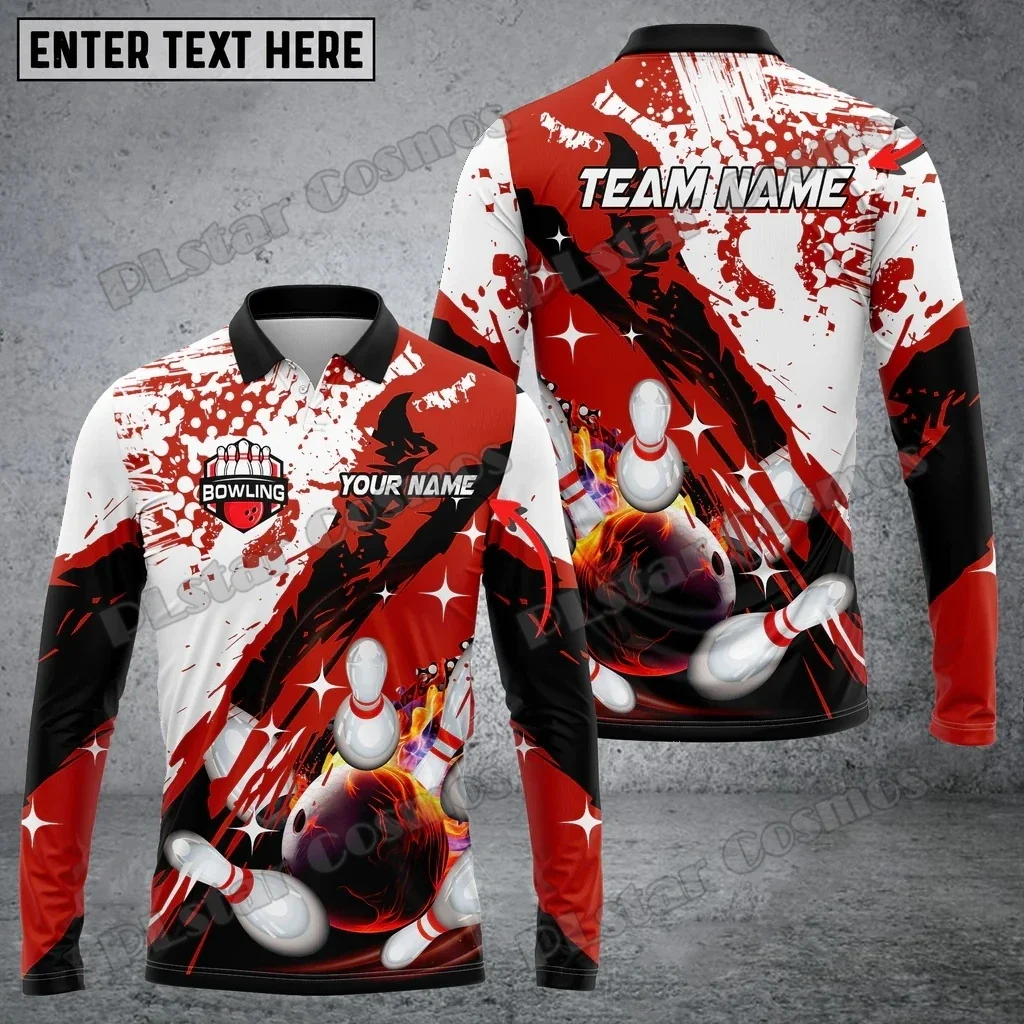 Polo manga larga Crashing The Pins Water – Estampado 3Dbolos unisex - imagen 3