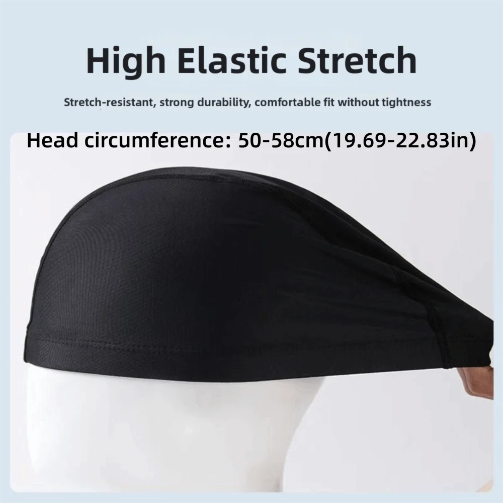 Gorro de natación negro unisex, tejido elástico