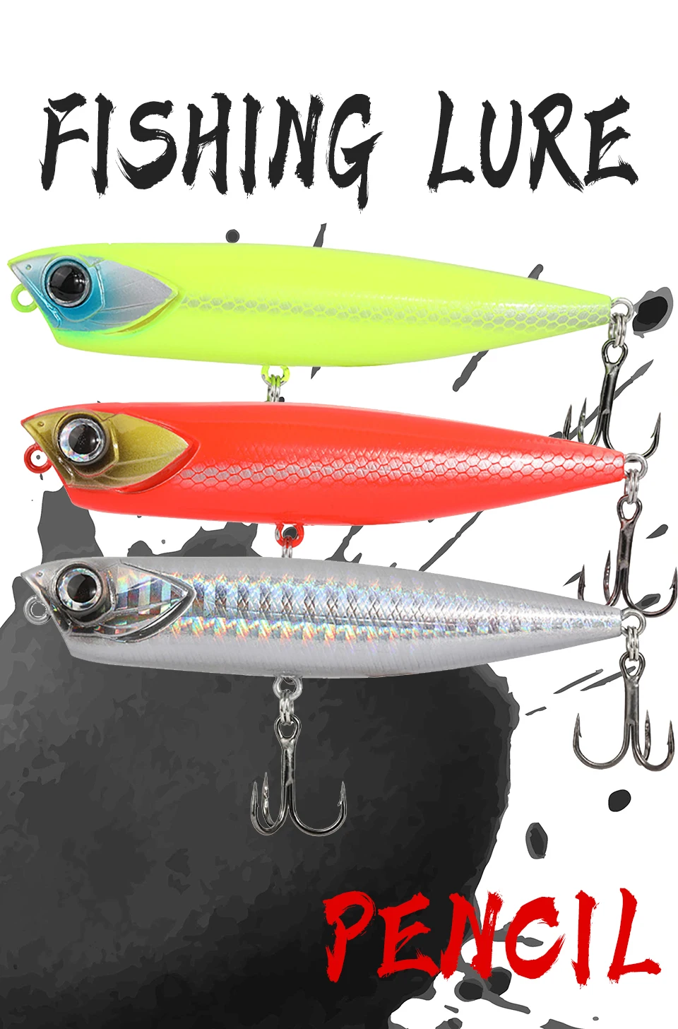 Señuelo WALK FISH vista lateral con acabado realista