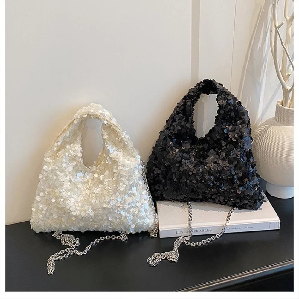 Bolso de noche glamuroso brillante con lentejuelas y bandolera mujer - imagen 3