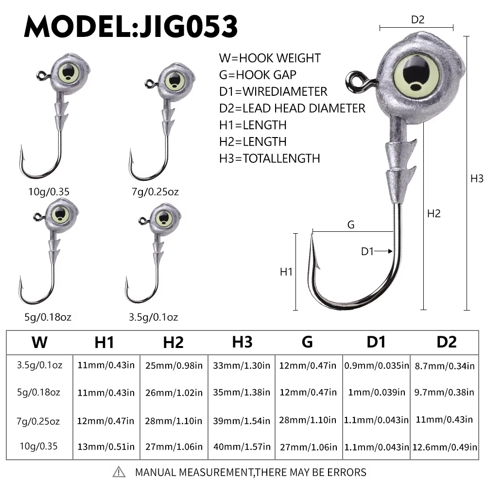 Jig Head Luminosos 3D Proberos – Anzuelos con Púas para Lubina en Agua Salada - imagen 4