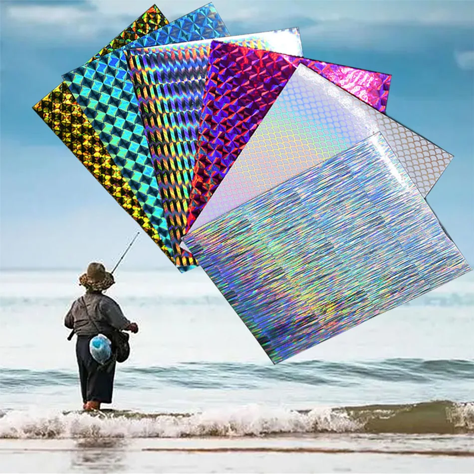 Patrón de escamas tipo pescado en acabado holográfico