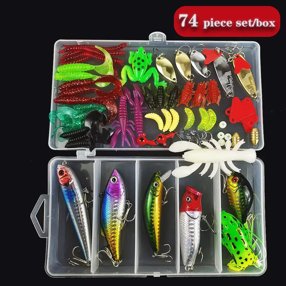 Set Wobbler Metal Duro – Señuelos Silicona Accesorios Pesca Verano