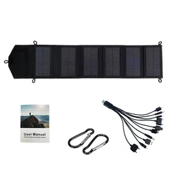 Panel solar plegable 5V USB con power bank y cable