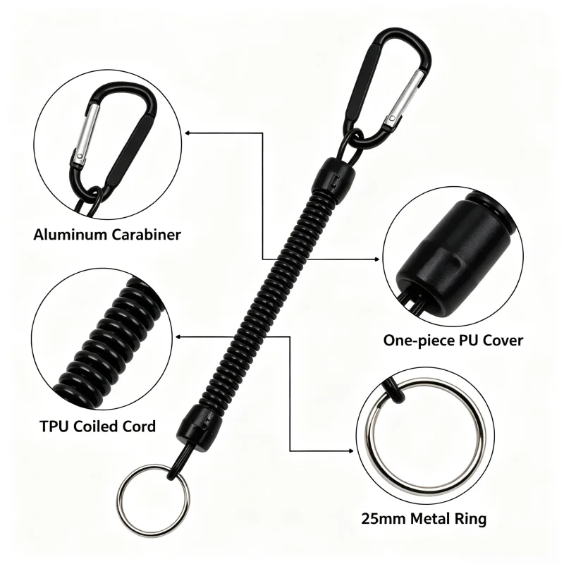 Pinzas para señuelos con cordón elástico y mosquetón de seguridad - imagen 4