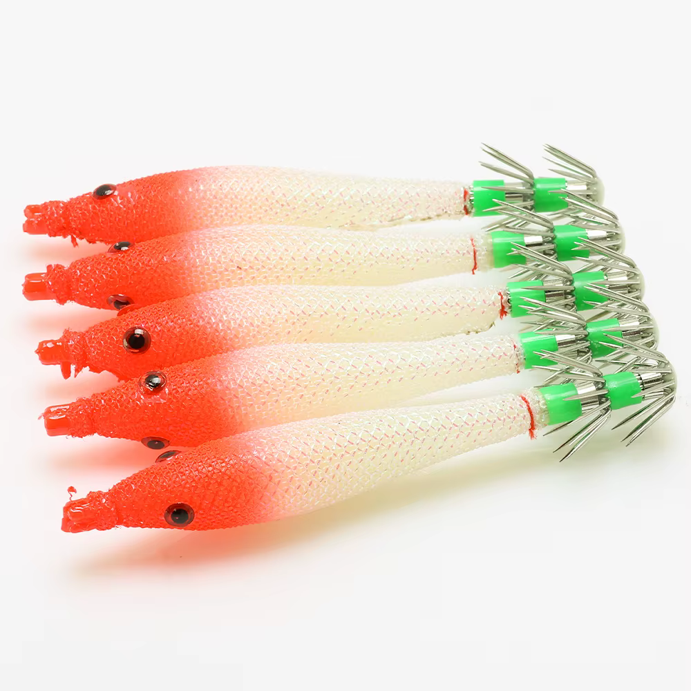 Señuelo Luminoso Vinilo estilo Camarón – Anzuelo Verde para Calamares y Pulpos - imagen 4