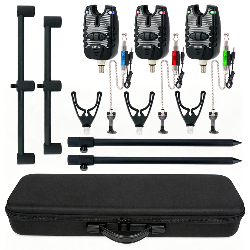 Alarmas de pesca Hirisi para carpas con LED, Swingere y soportes - imagen 2