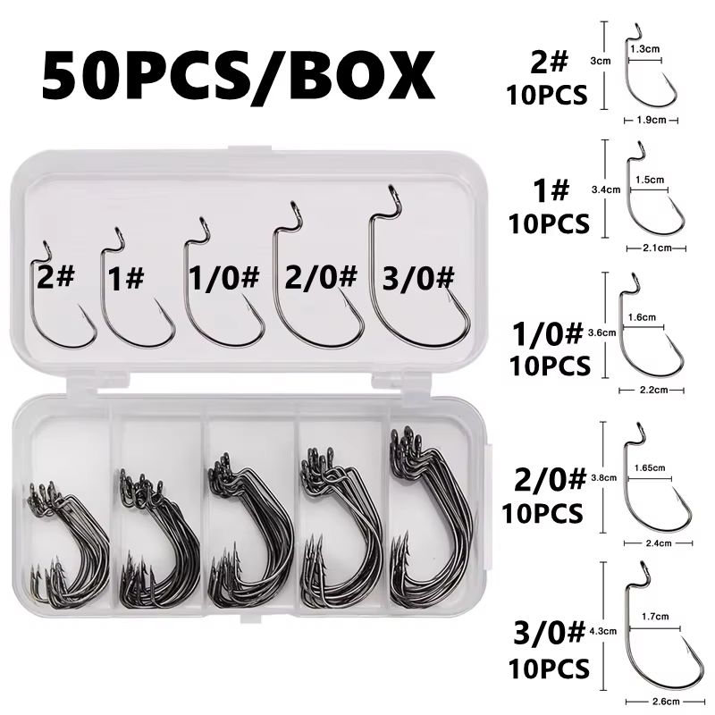 Anzuelos Jig Offset Boca Ancha con Púas – Acero Inoxidable para Vinilo de Mar - imagen 4