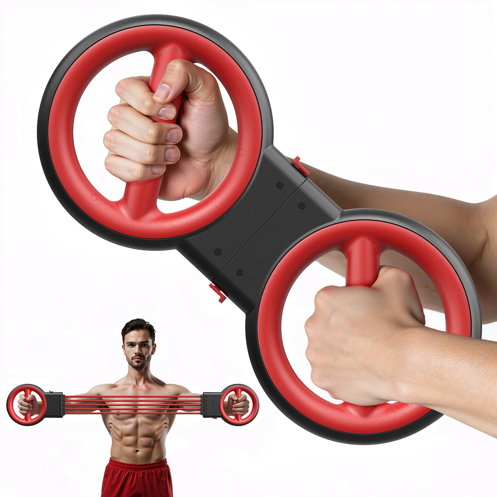 Akluer 3 en 1 Entrenador de antebrazos rotador 360° portátil compacto