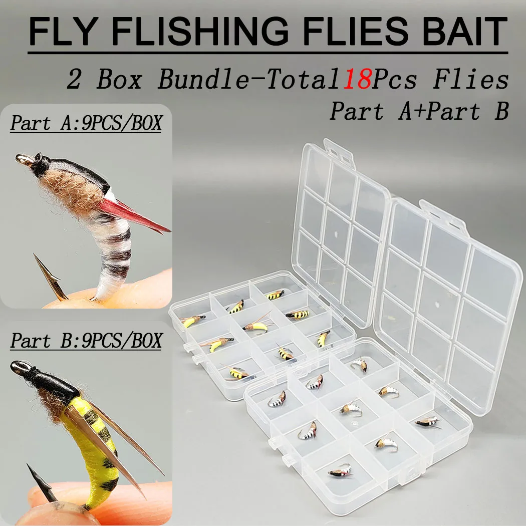 Moscas húmedas con ninfas para pesca de trucha y bagre - imagen 4