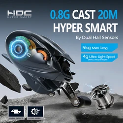 Carrete Baitcasting Soloking HIDC de carbono para agua salada