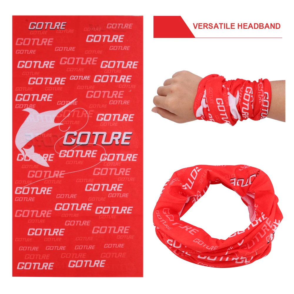 Braga de cuello Goture multifuncional roja sin costuras UV - imagen 5