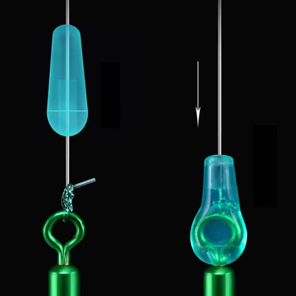 Flotadores Bobber ovalados de goma azul para pesca con mosca - imagen 5