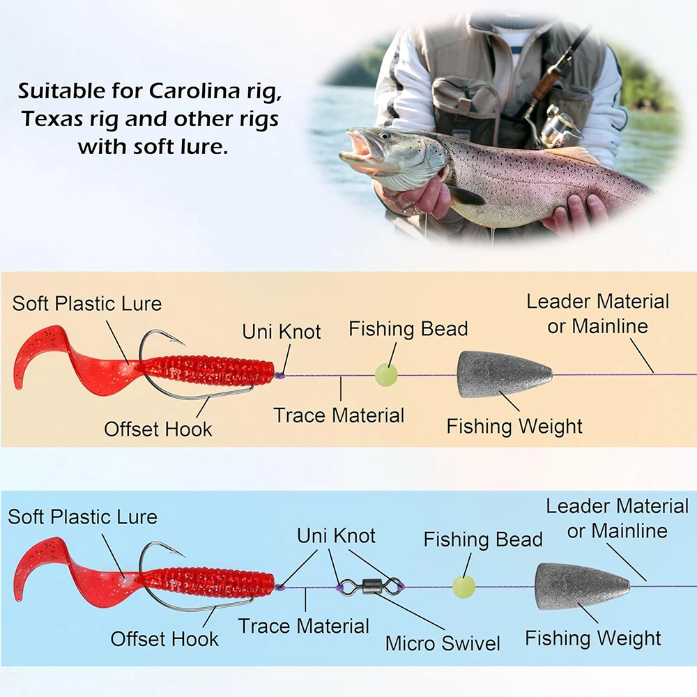 Anzuelos y accesorios del kit de pesca organizados en compartimentos