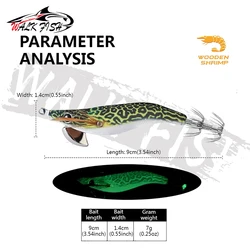 WALK FISH Señuelo de madera para pulpo con anzuelo jigging