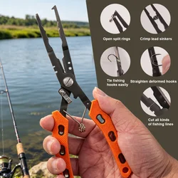 Alicates de pesca con pinzas para peces pequeños, ABS titanio negro