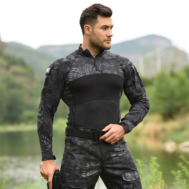 Conjunto táctico para pesca y senderismo – Traje camuflaje elástico