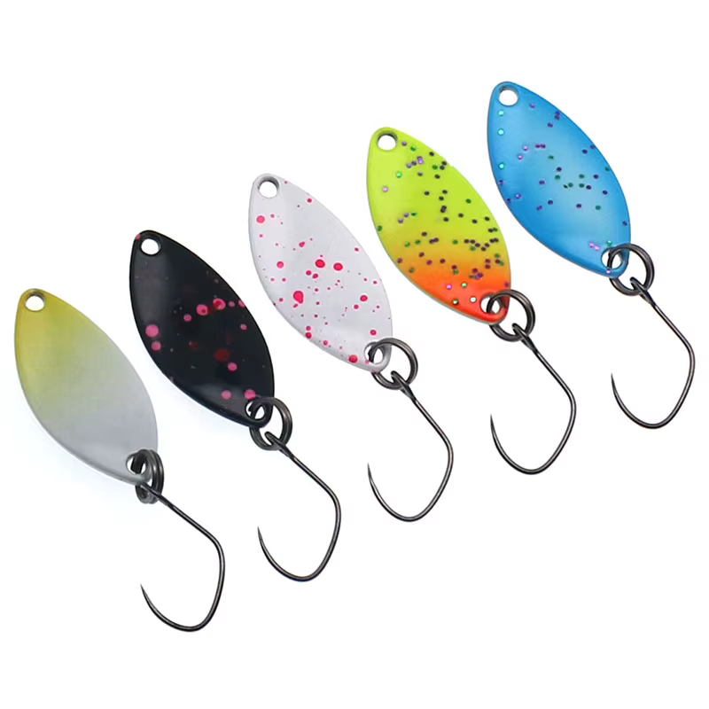 Señuelo micro cuchara metálica 1,4 g - 24mm trucha con lentejuelas - imagen 5