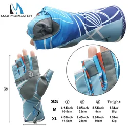 Maxcatch Guantes de pesca medio dedo antideslizantes transpirables