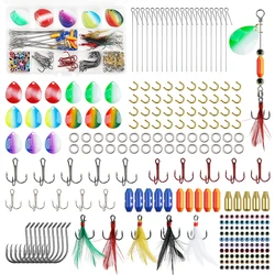 Kit de Señuelos Giratorios con Anzuelos Triples de Pluma de Metal