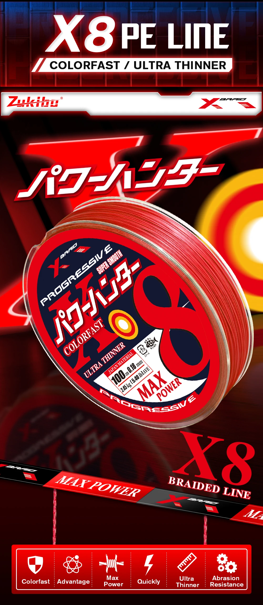 Sedal ZUKIBO Colorfast 8 hebras