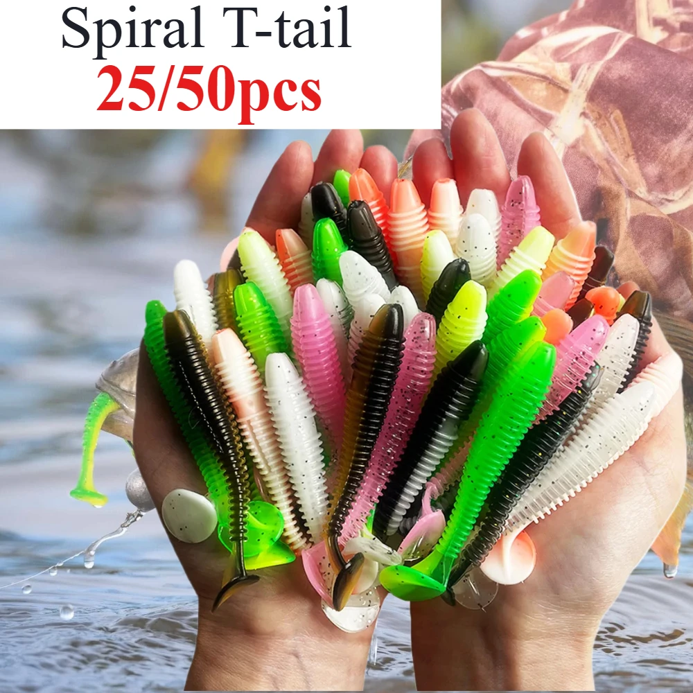 Pececillos de vinilo colores brillantes – Señuelos blandos para pesca