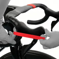 Abrazadera elástica de silicona para manillar de bicicleta negra-roja