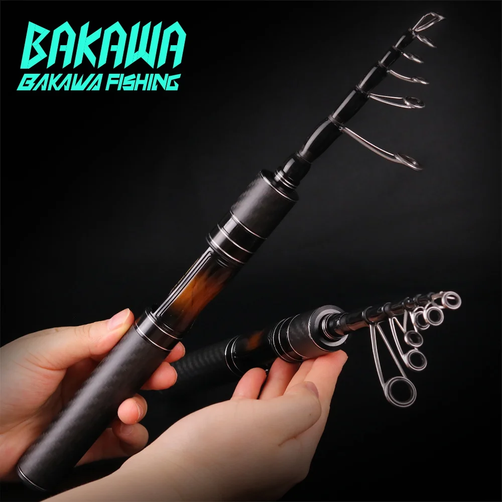 BAKAWA 180 Caña telescópica ML – Carbono portátil para viaje pesca