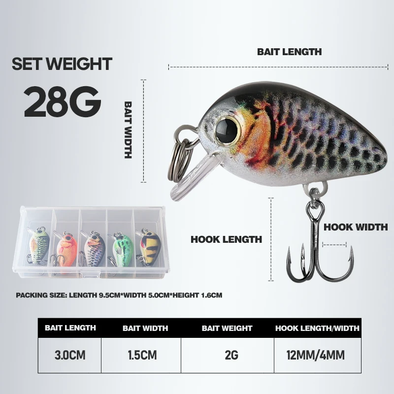 TAIYU Micro Minnow Crankbait señuelo para lubina y trucha de río - imagen 4