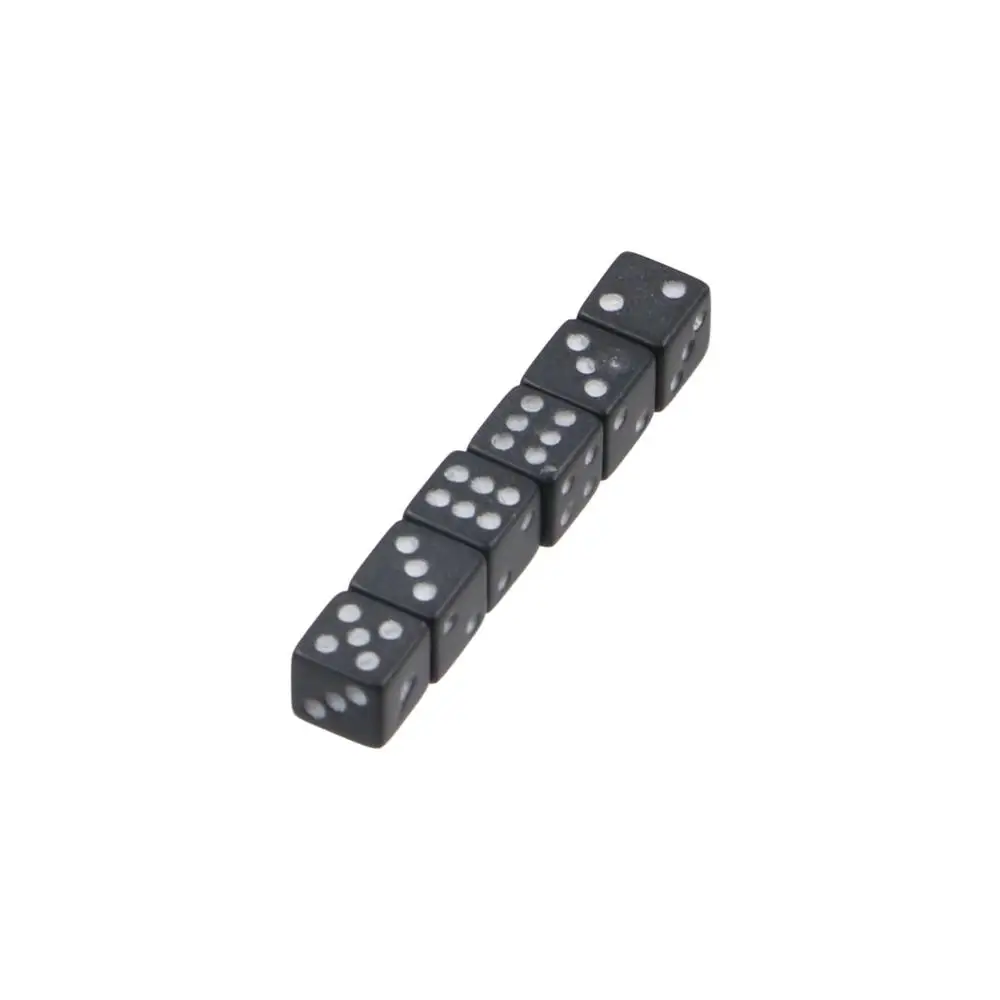 Mini dados acrílicos D6 de 5mm en colores negro, gris, azul, verde y rojo