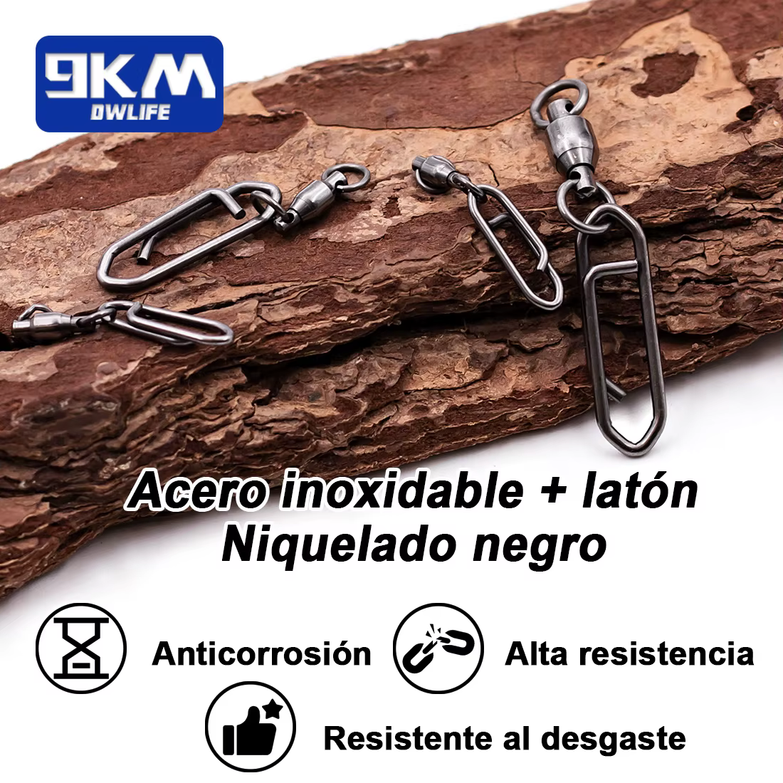 Snap Conector Giratorio con Rodamiento Acero Inoxidable Pesca Salada - imagen 5
