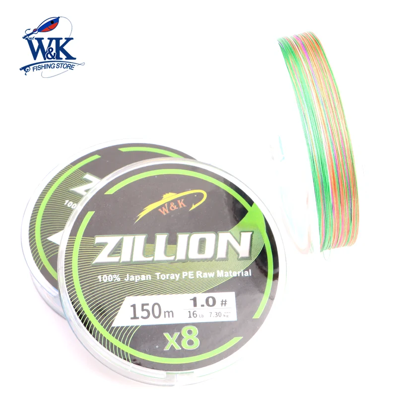Zillion PE línea trenzada multicolor 150 metros supersensible