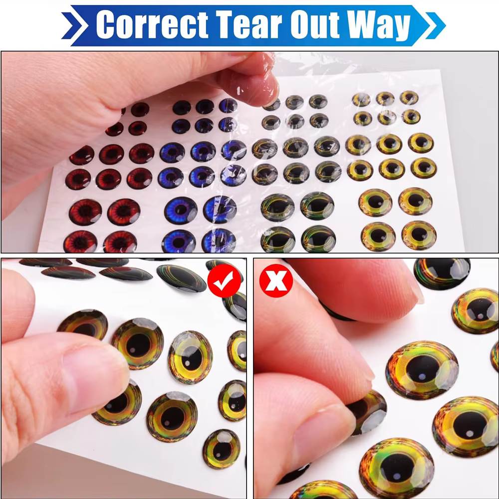 Ojos Holográficos 4D/5D para Señuelos – 6/8/10 mm, Accesorios Pesca - imagen 2