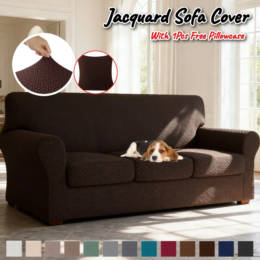 Funda sofá antideslizante LICRA – Jacquard suave 2‑3 plazas