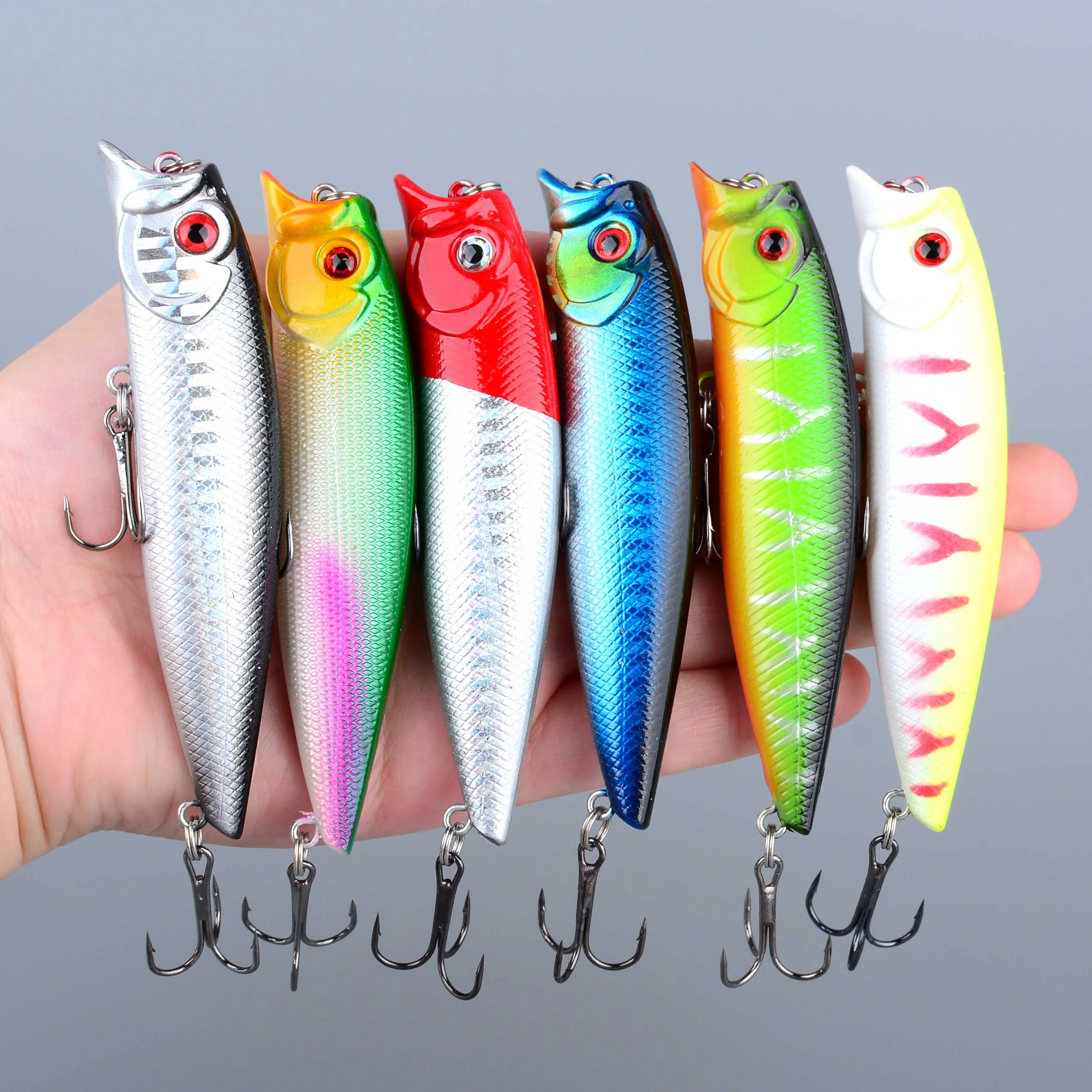 Señuelo Popper de superficie con anzuelos triples – Cebo duro - imagen 3