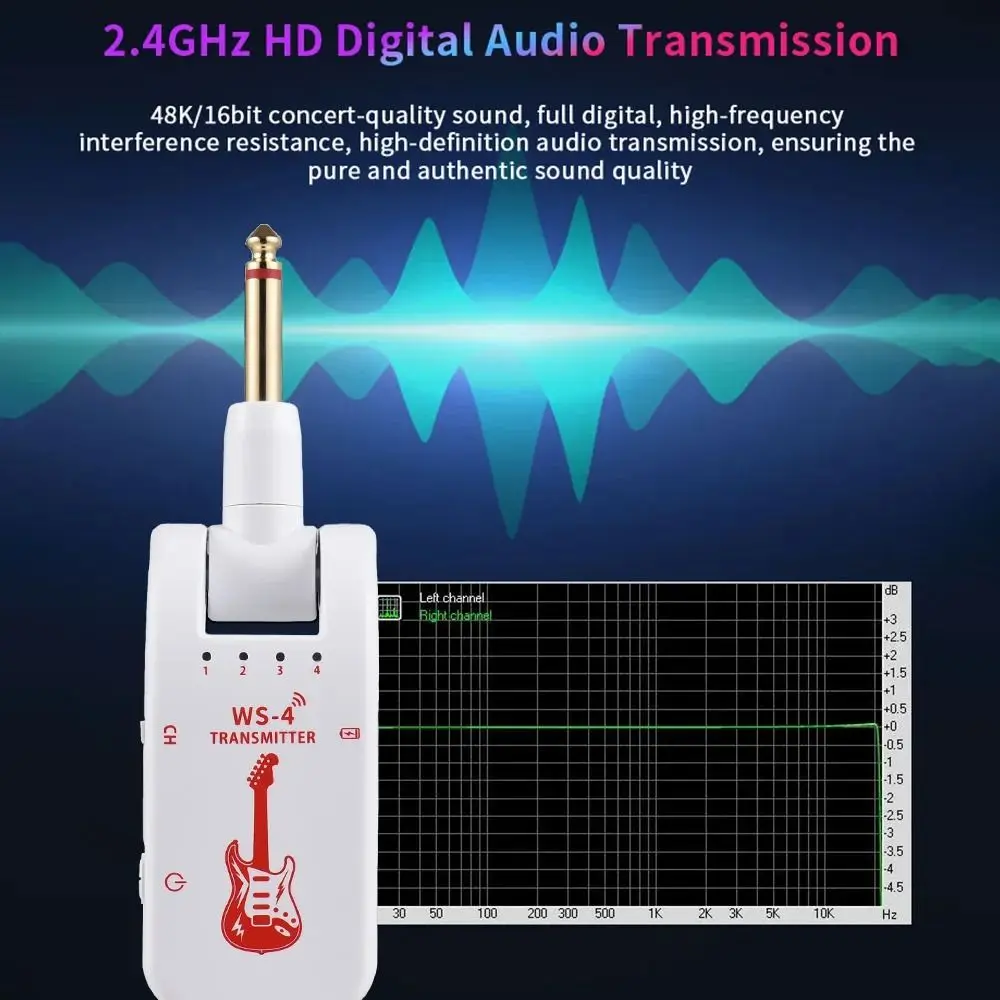 Transmisor inalámbrico de guitarra 2.4G A8 giratorio recargable USB - imagen 4