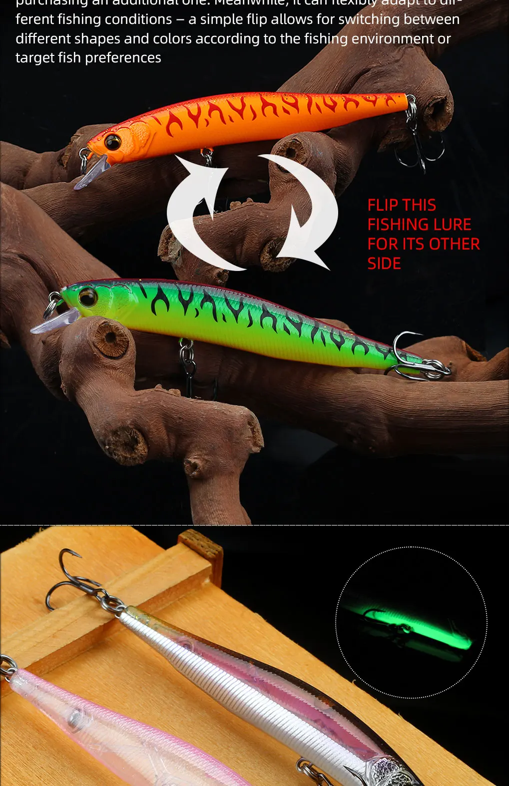 Jerkbait resistente al agua salada
