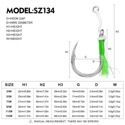 LHFSH Anzuelos dobles jig con púas para pesca en agua salada