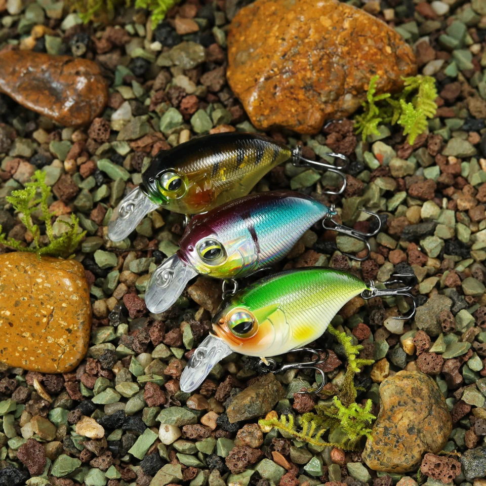 Minnow crankbait de 38 mm con sonajero y ojos 3D