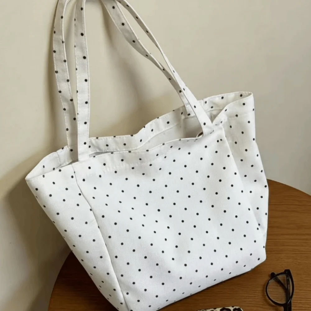 Bolso de lona lunares para mujer, de hombro versátil - imagen 2