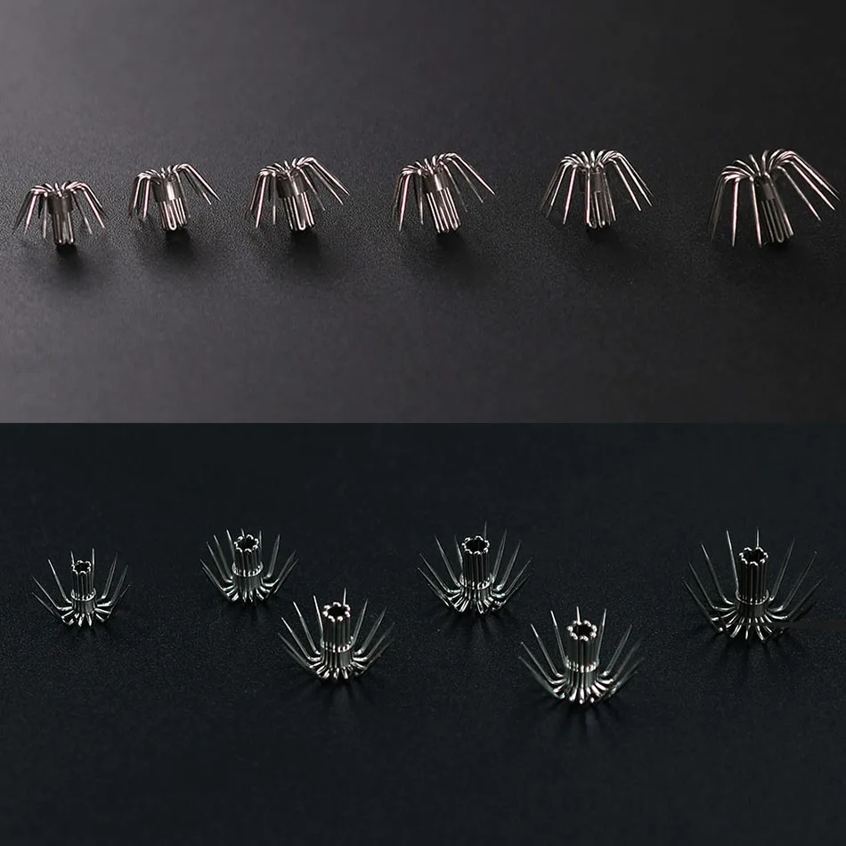 Detalle del diseño de puntas múltiples tipo paraguas