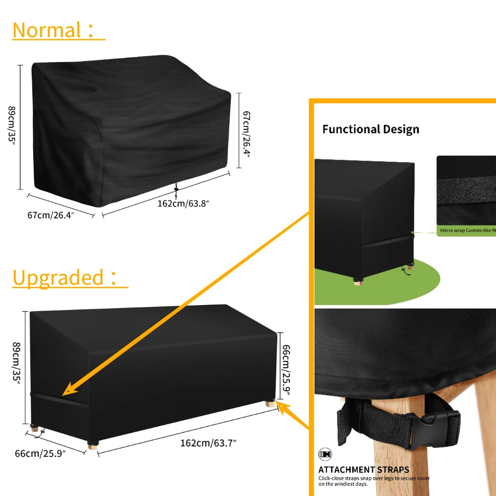 Funda impermeable para banco de jardín resistente Oxford 210D - imagen 4