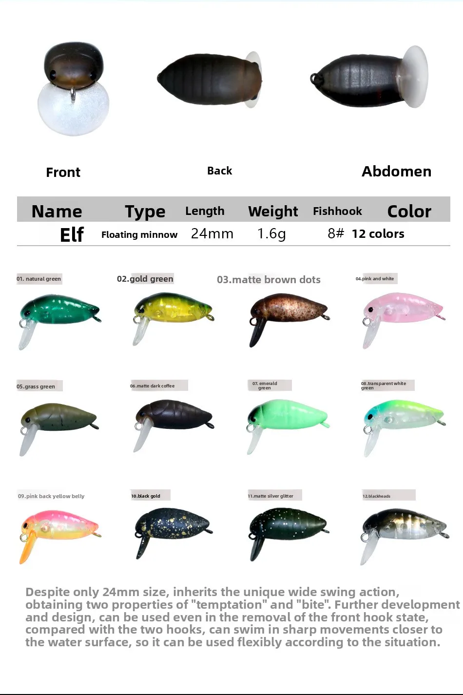Anzuelo triple del señuelo MUKUN Minnow